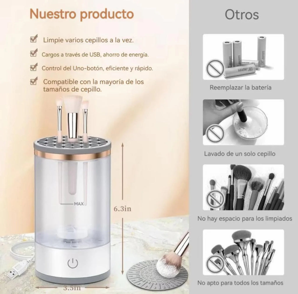 Limpiador de Brochas  de Maquillaje Eléctrico USB 3 EN 1.