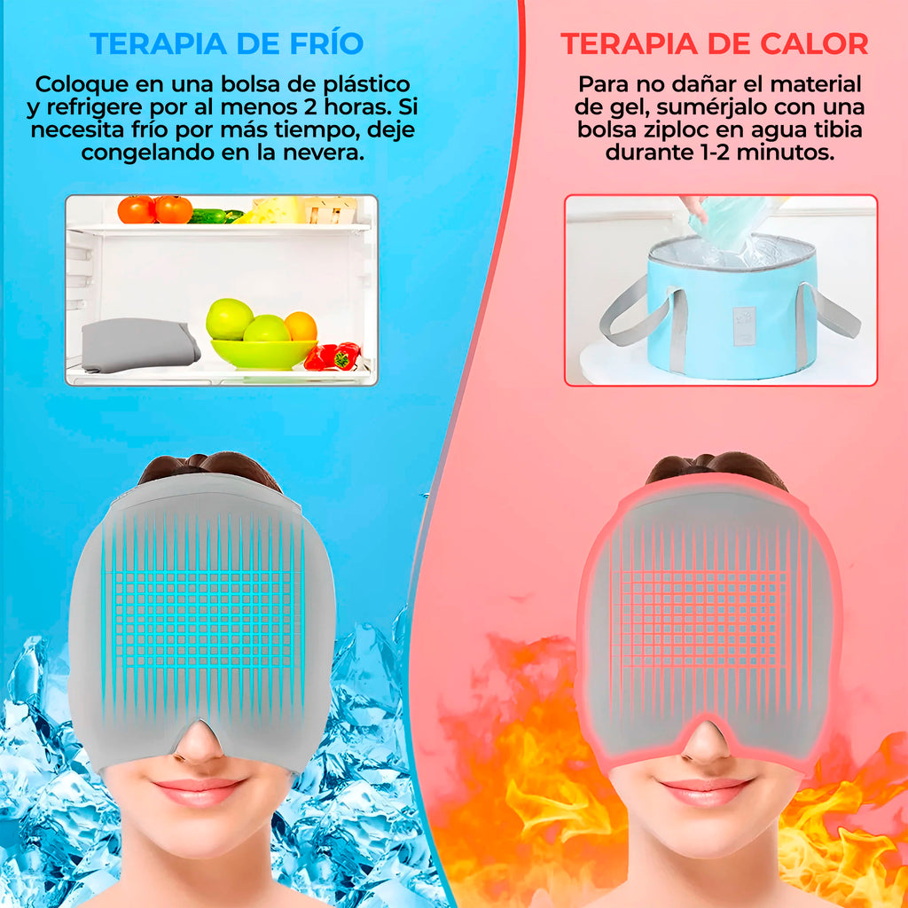 Gorro de Alivio de Migraña con Gel Frìo y Caliente 🌸